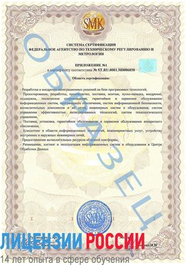 Образец сертификата соответствия (приложение) Зеленогорск Сертификат ISO 27001
